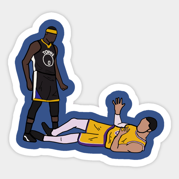 Demarcus Cousins Stares Down Kyle Kuzma After Dunking On Him - Golden State Warriors Sticker by xavierjfong